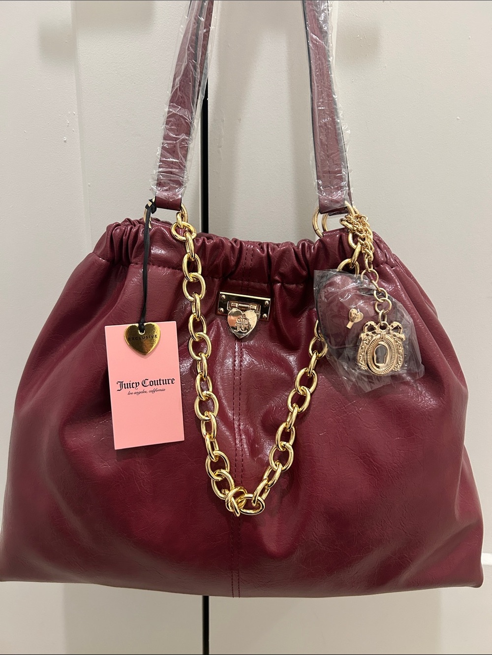 Juicy Couture Exclusive (NWT) Fashionable Juicy Tote in Cranberry Juice